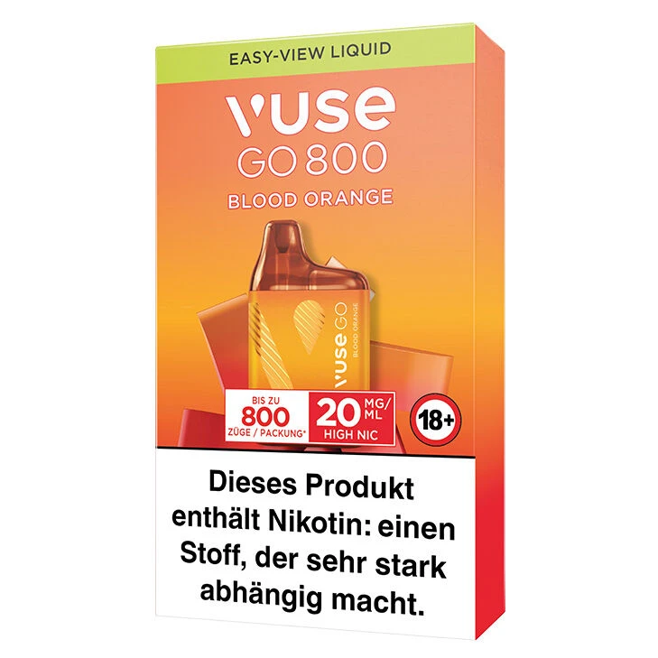 Vuse GO 800 Blood Orange 20 mg Einweg E-Zigarette Vuse GO 800 Blood Orange 20 Mg Einweg E-Zigarette -Tabak Geschäft VUSE GO 800 Blood orange 20mg 3d