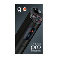 Glo Hyper Pro Obsidian Black -Tabak Geschäft glo hyper pro verpackung frontal schwarz