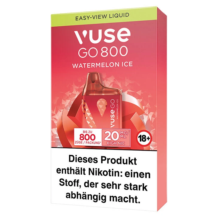 Vuse GO 800 Watermelon Ice 20 mg Einweg E-Zigarette Vuse GO 800 Watermelon Ice 20 Mg Einweg E-Zigarette -Tabak Geschäft vuse go 800 Watermelin ice 3d