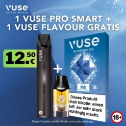 1 Vuse Pro Smart + 1 Vuse Flavour Blueberry Ice Gratis